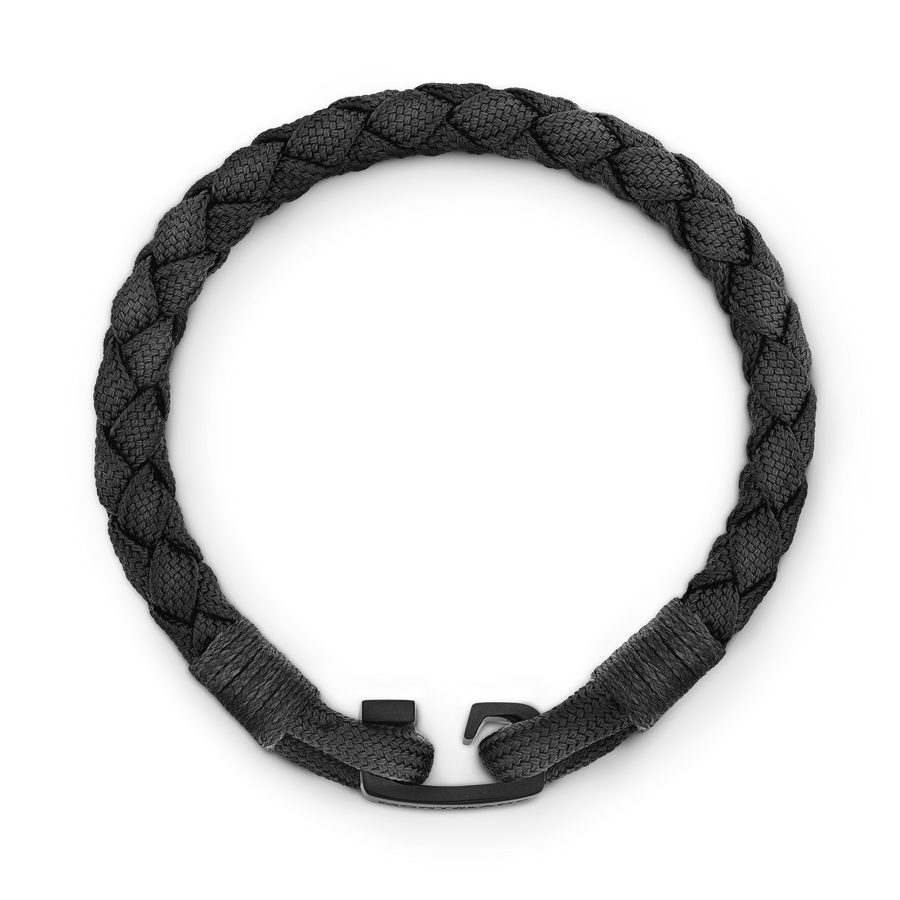 Bracelet Black Nylon PVD 60 Stål / Sort