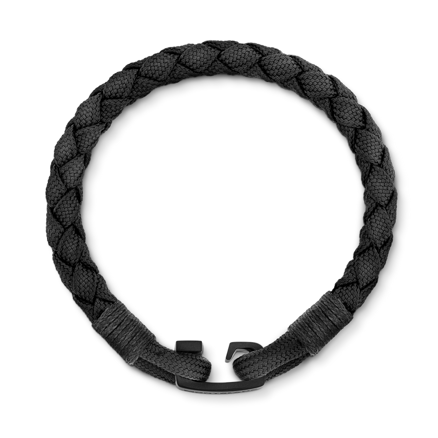 Bracelet Black Nylon PVD 60 Stål / Sort