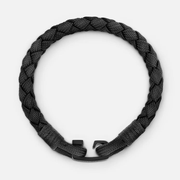 Bracelet Black Nylon PVD 63 Stål / Sort