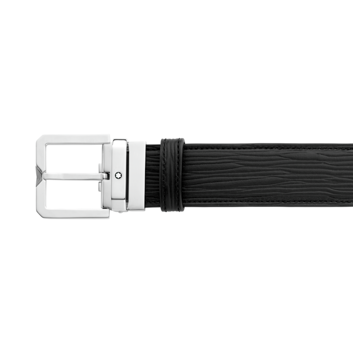 Montblanc Square belt 35mm bark-printed Black