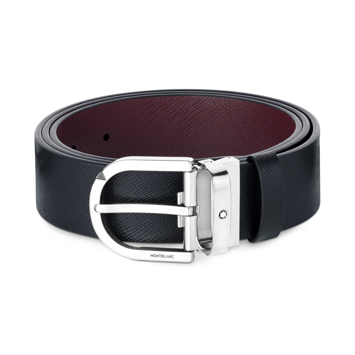 Montblanc Horseshoe belt 35mm reversible Black/Mosto