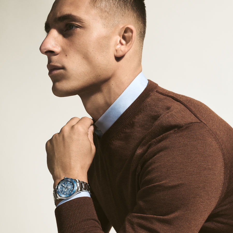 Iced Sea Automatic Date 0 Oxygen, Blue Glacier Dial, 38 mm