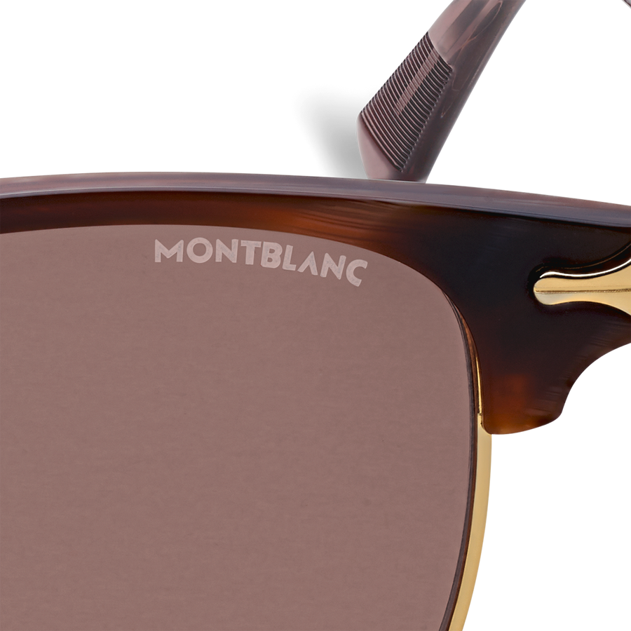 MB Rectangular Sunglasses Gold Coloured Metal Frame