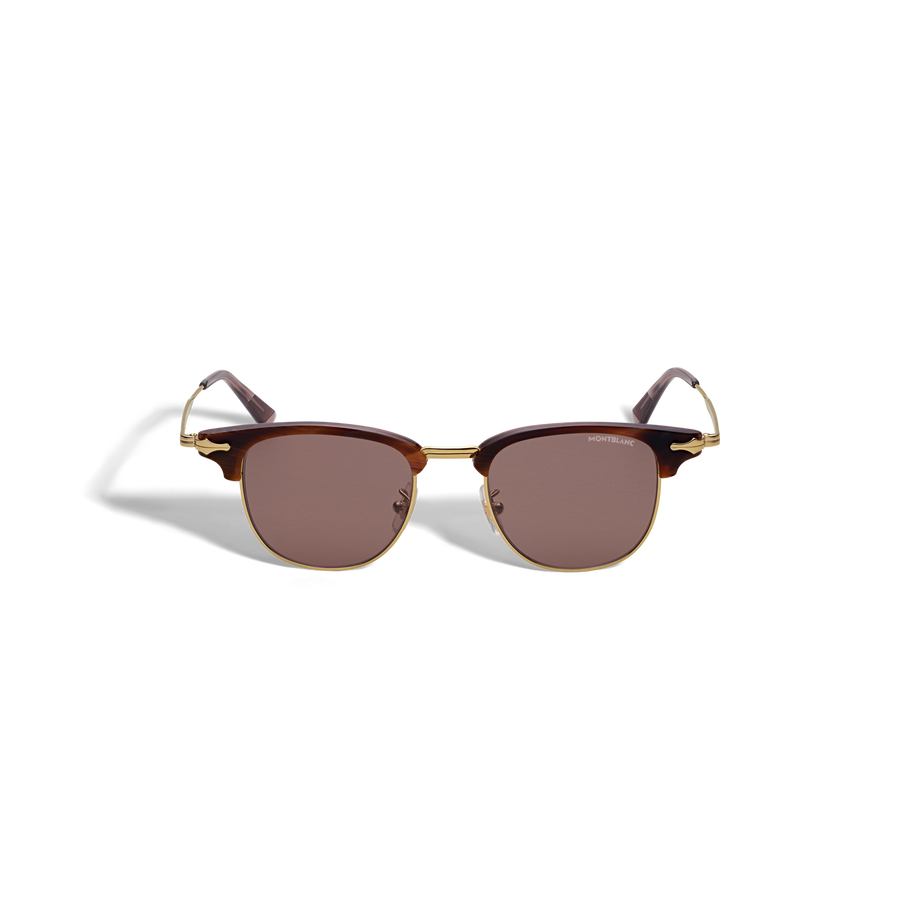 MB Rectangular Sunglasses Gold Coloured Metal Frame