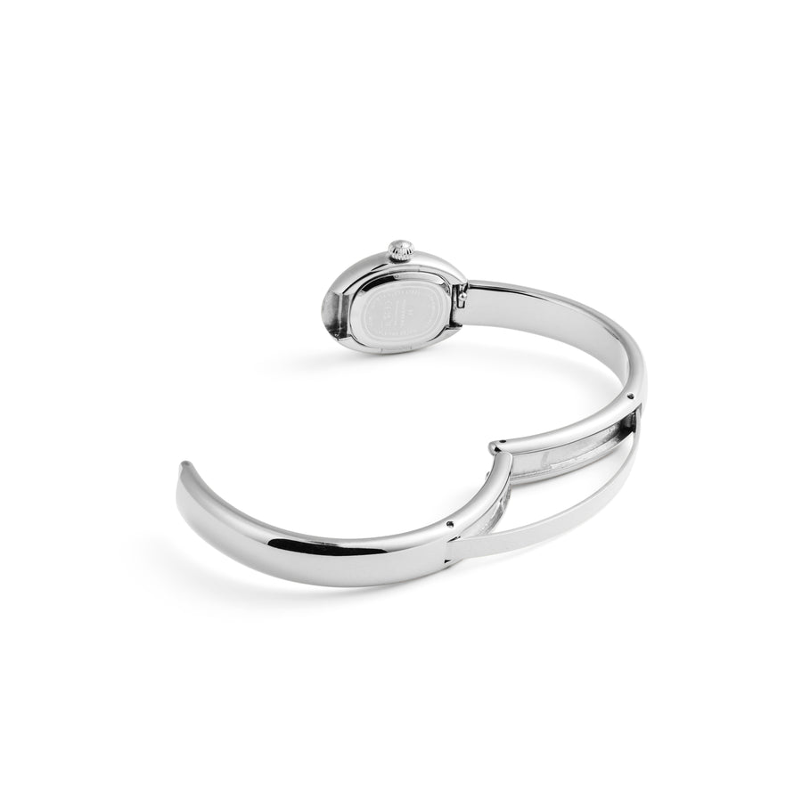 Belle Oval Petite Bangle Watch Stål / Hvit / Large