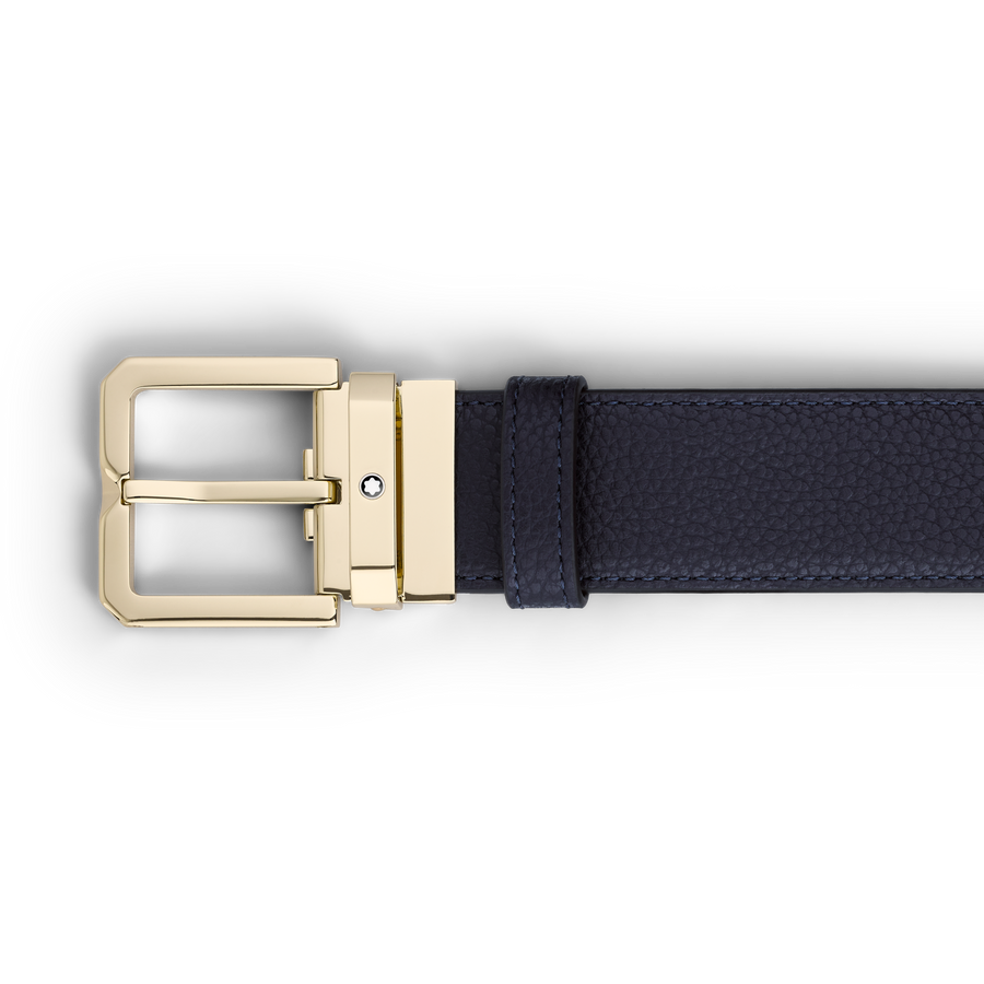 Reversibelt Belte i Skinn 35mm, Mørk Blå / Sort