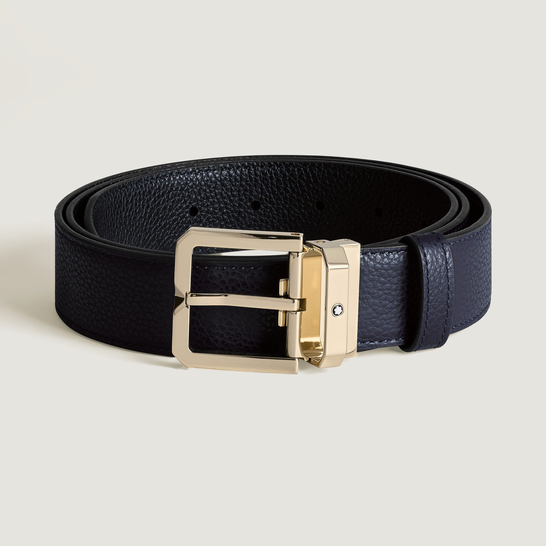 Reversibelt Belte i Skinn 35mm, Mørk Blå / Sort