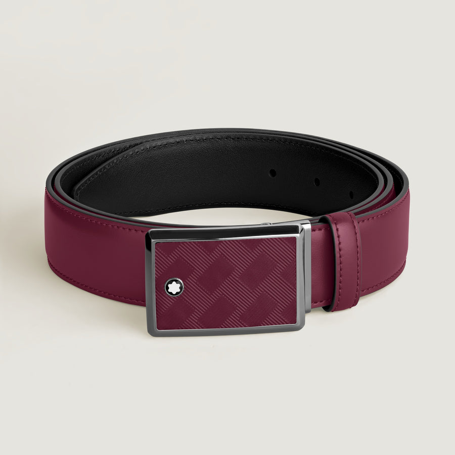 Leather Belt Cassis 35mm
