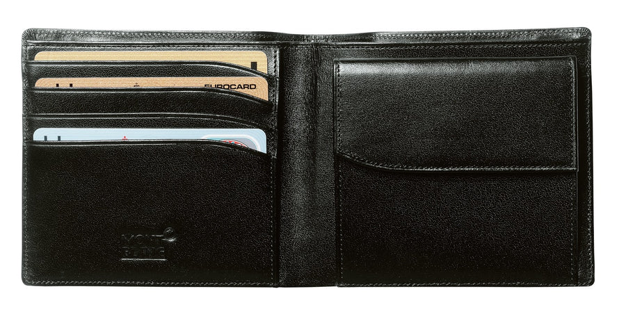 Meisterstück wallet 4 cc med myntlomme i sort skinn