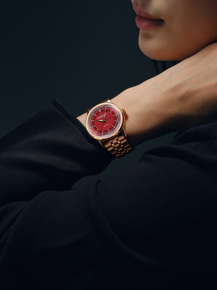 Millesime Automatic Gullfarget / Burgunder 35mm