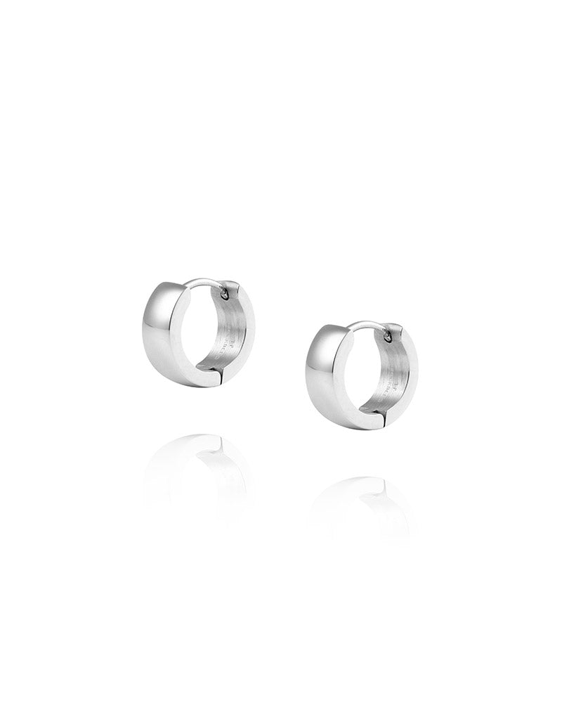 Chunky Silver Hoops Small