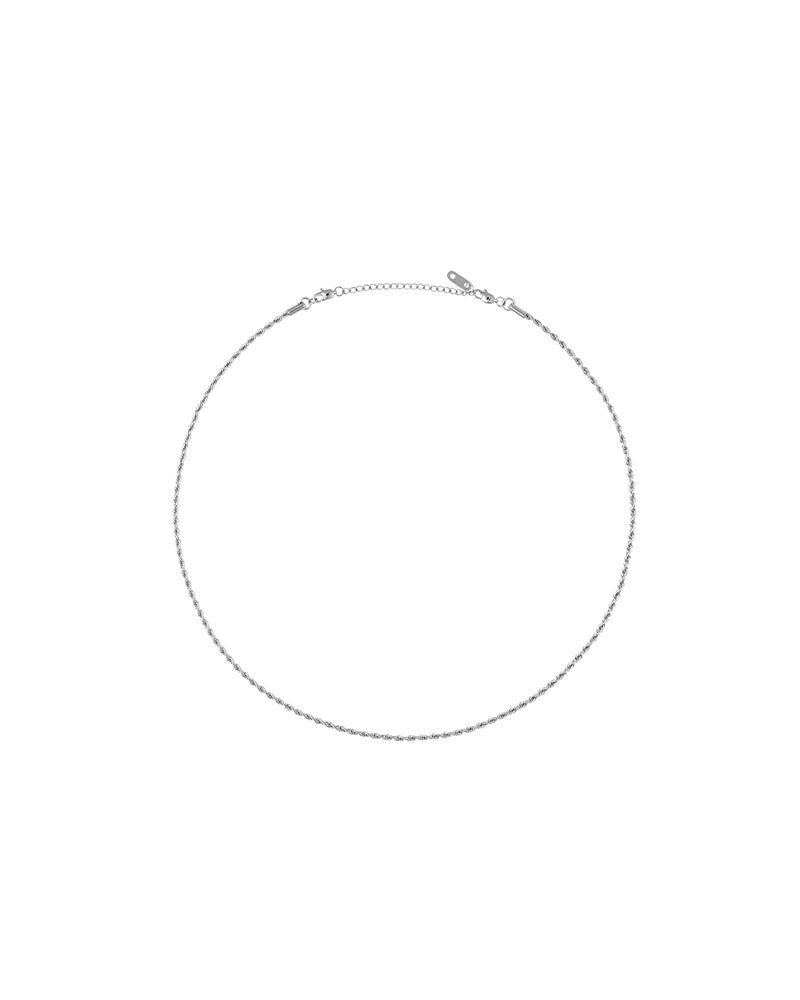 Thin Rope Necklace Silver