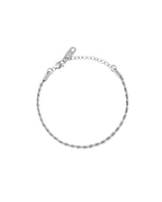 Thin Rope Bracelet Silver Small