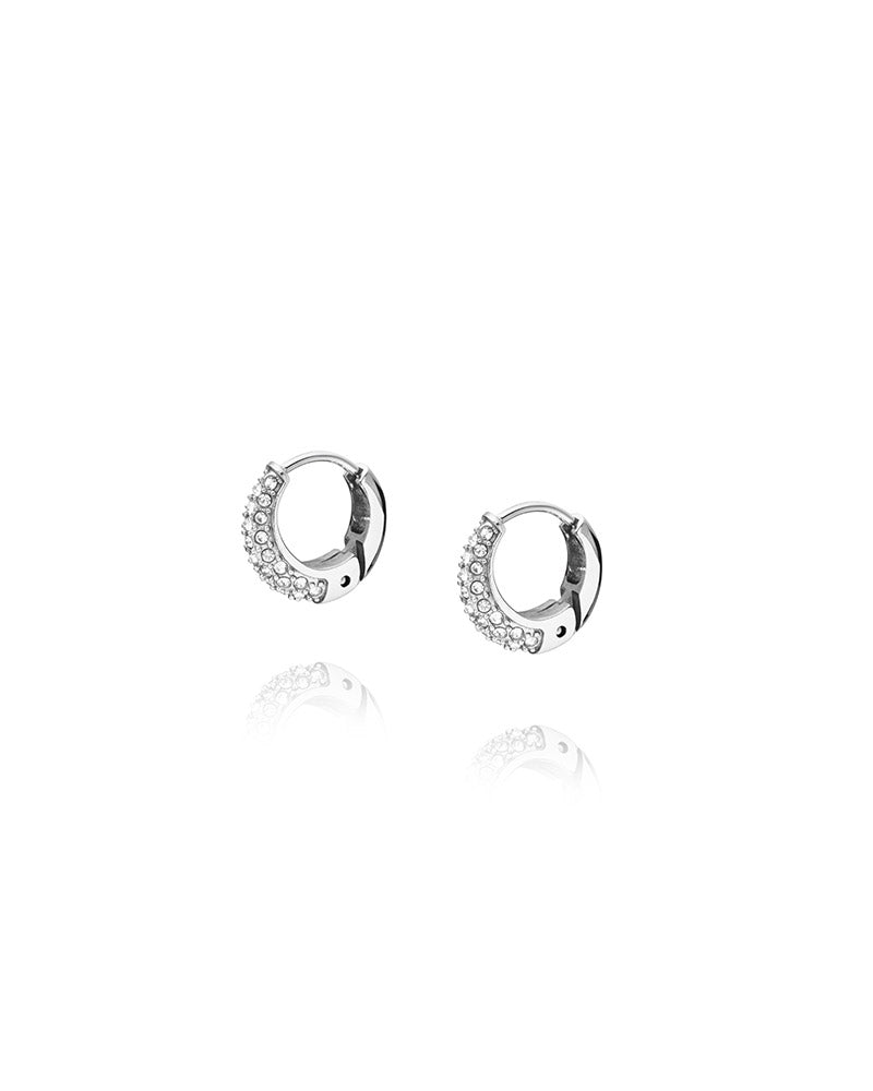 Pavé Precious Mini Sølvfarget Hoops