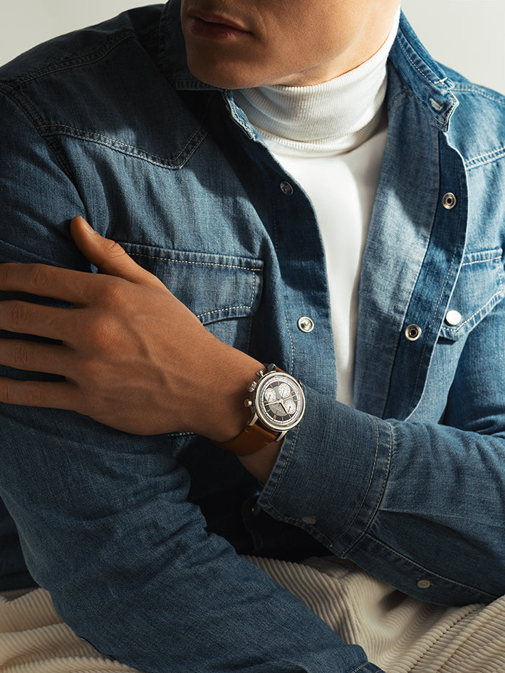 Millesime Mens Automatic Chrono Brun / Stål 39,5mm