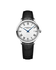 Toccata Mens Sort Skinn / Hvit 39mm