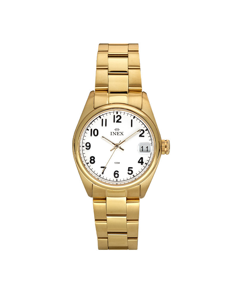 Dame Gullfarget Stål / Hvit 30mm