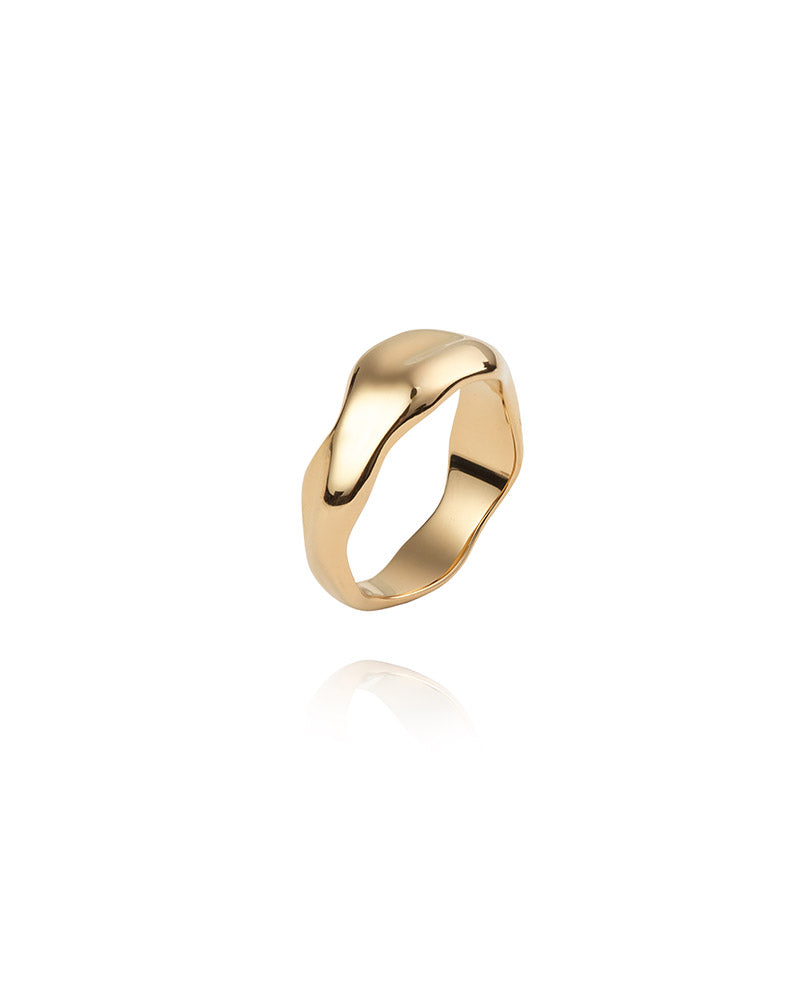 Wavy Bolded Gullfarget Ring - 54