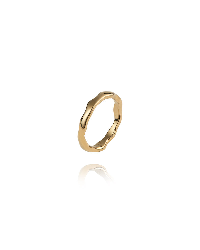 Wavy Petite Gullfarget Ring - 52