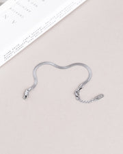 Thin Snake Bracelet Silver Medium