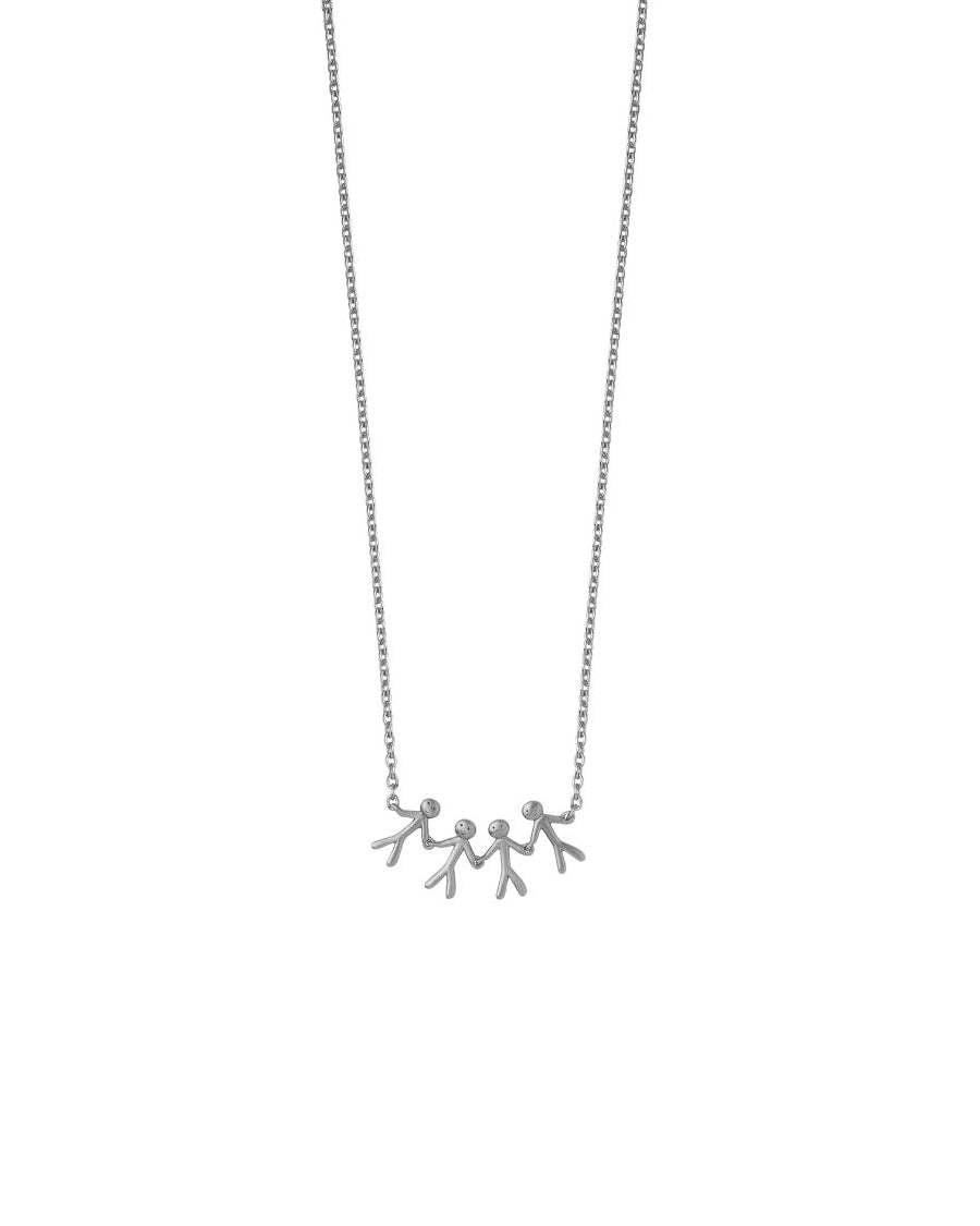 Together Family 4 Necklace Silver