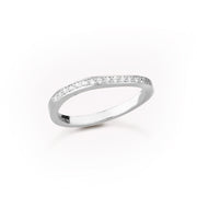 Ocean Flow Band Sparkle Ring Silver - 52