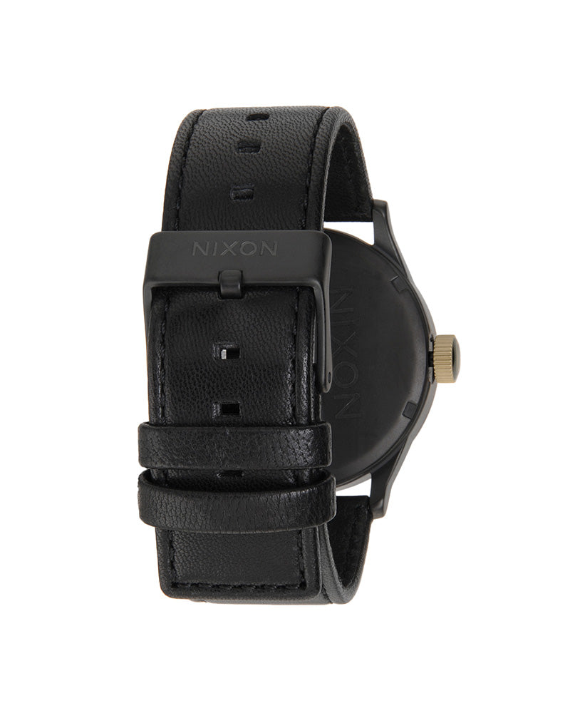 Sentry Leather Mens Sort / Sort 42mm