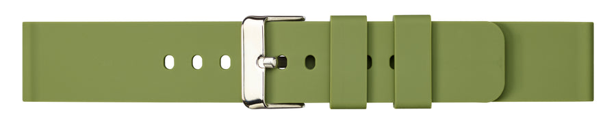 Silikon Rem 16mm Olivengrønn Stål