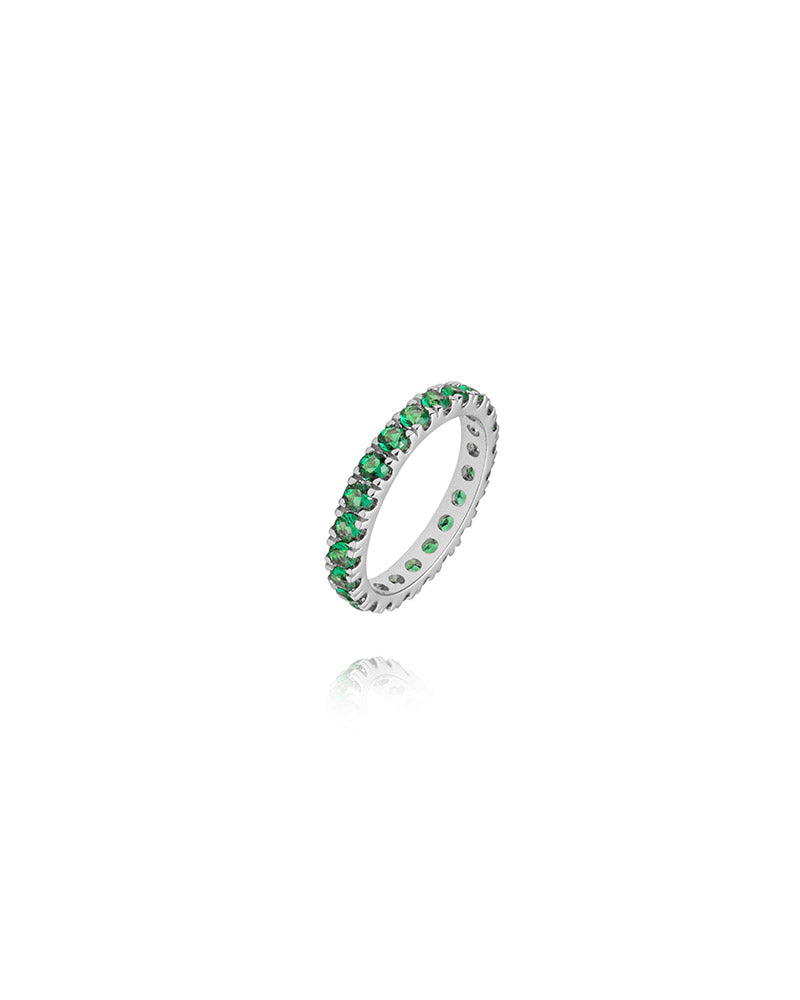 Elipse Ring Silver / Green - 52