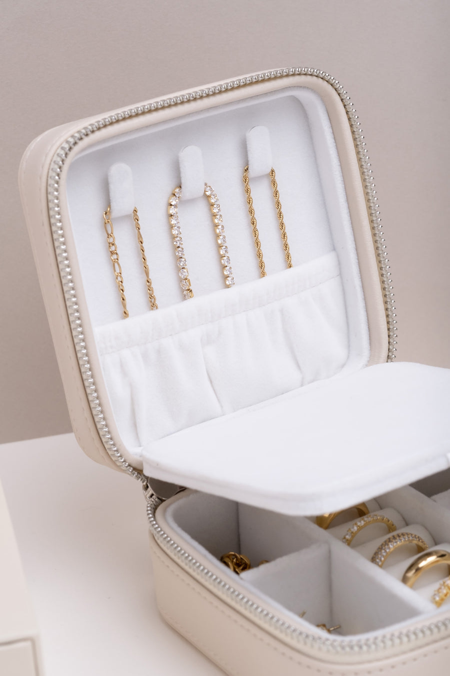 Jewelry Case Box Beige