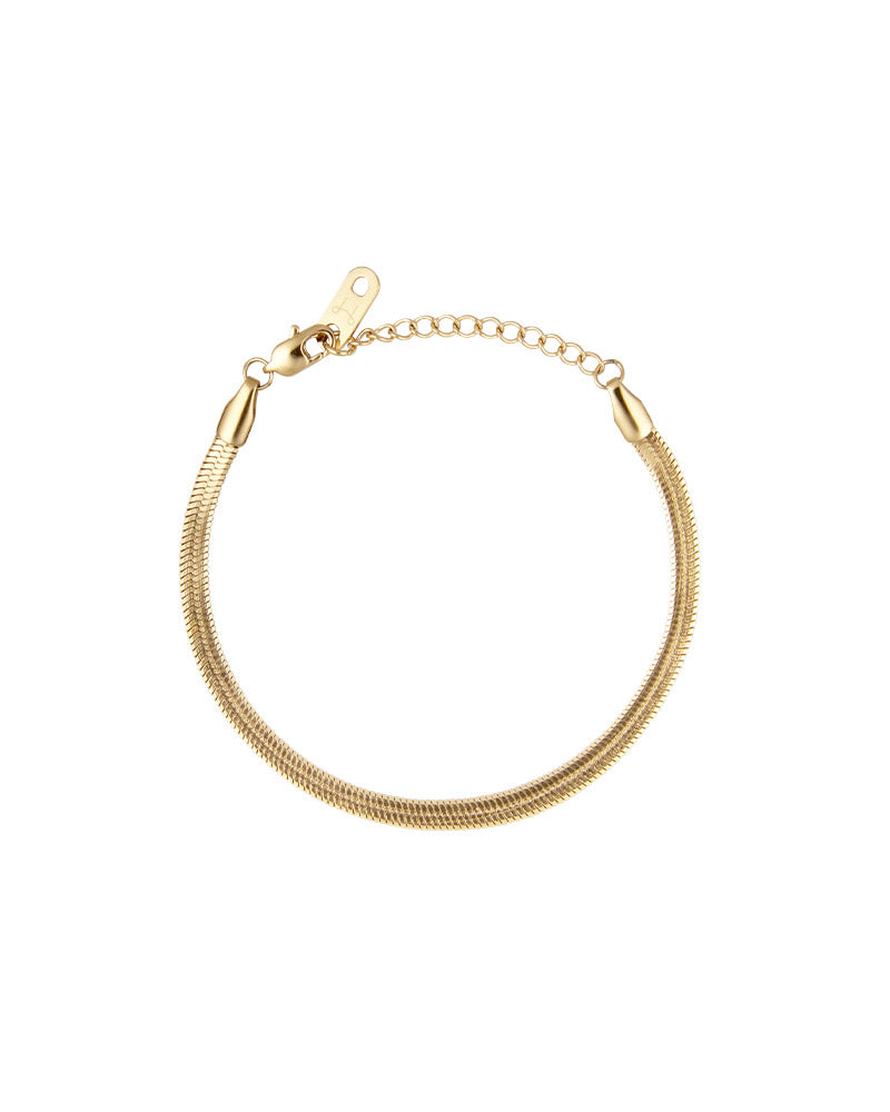 Thin Snake Bracelet Gold Medium