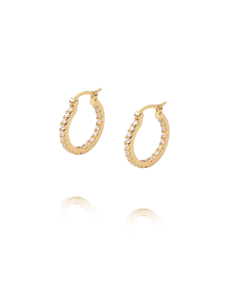 Lunar Earrings Gold / White Large