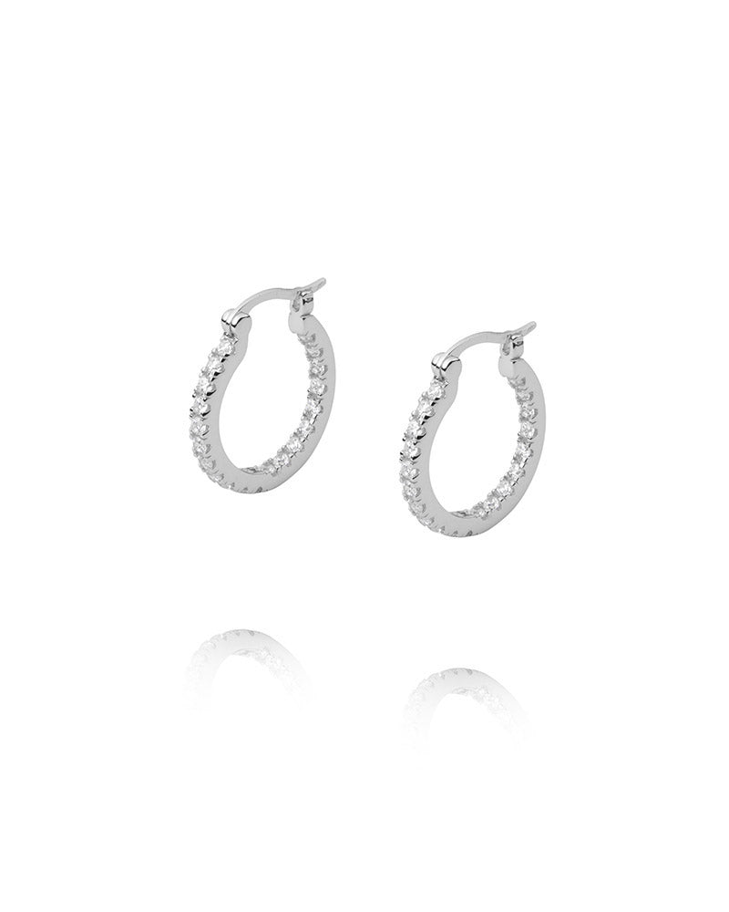 Lunar Earrings Silver / White Large