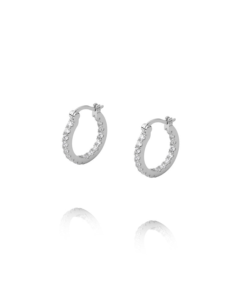 Lunar Earrings Silver / White Medium