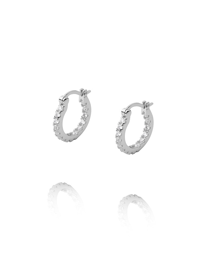 Lunar Earrings Silver / White Small