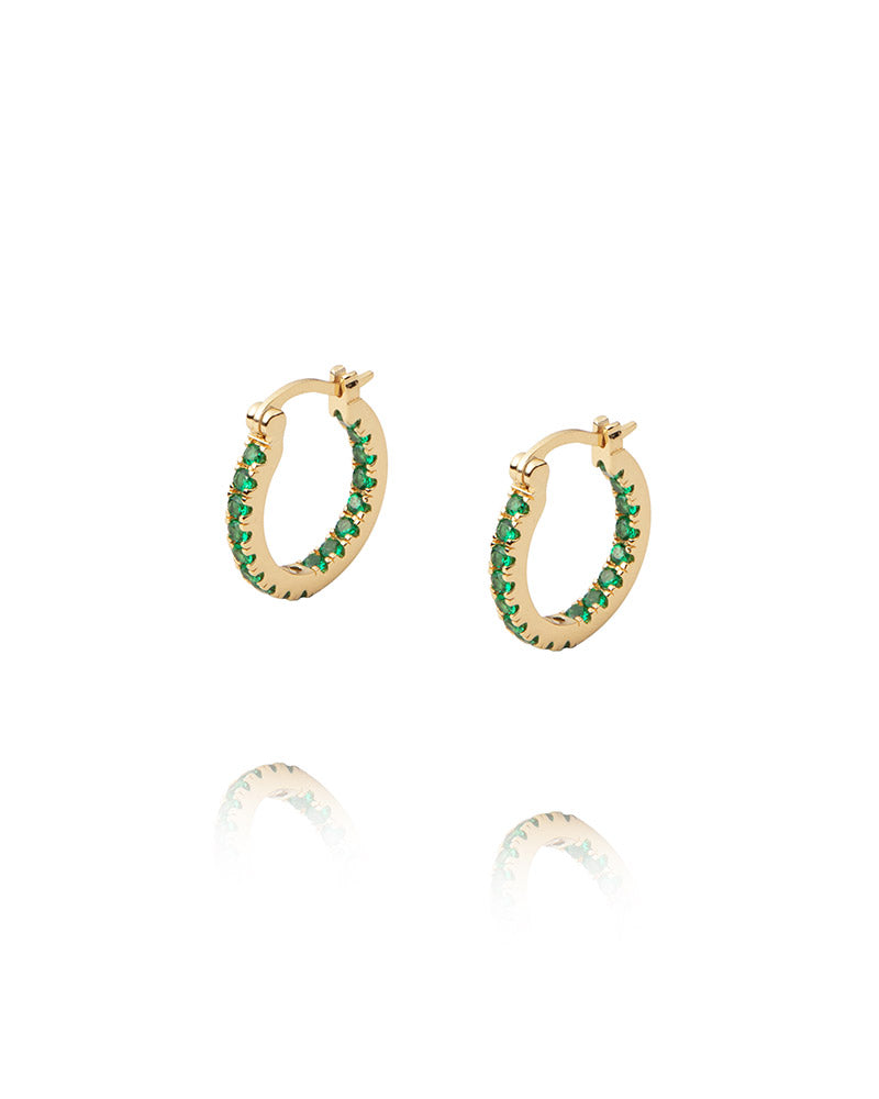 Lunar Earrings Gold / Green Medium