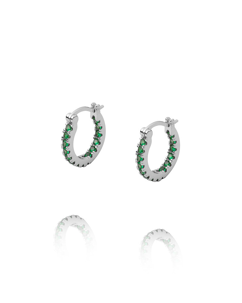Lunar Earrings Silver / Green Small