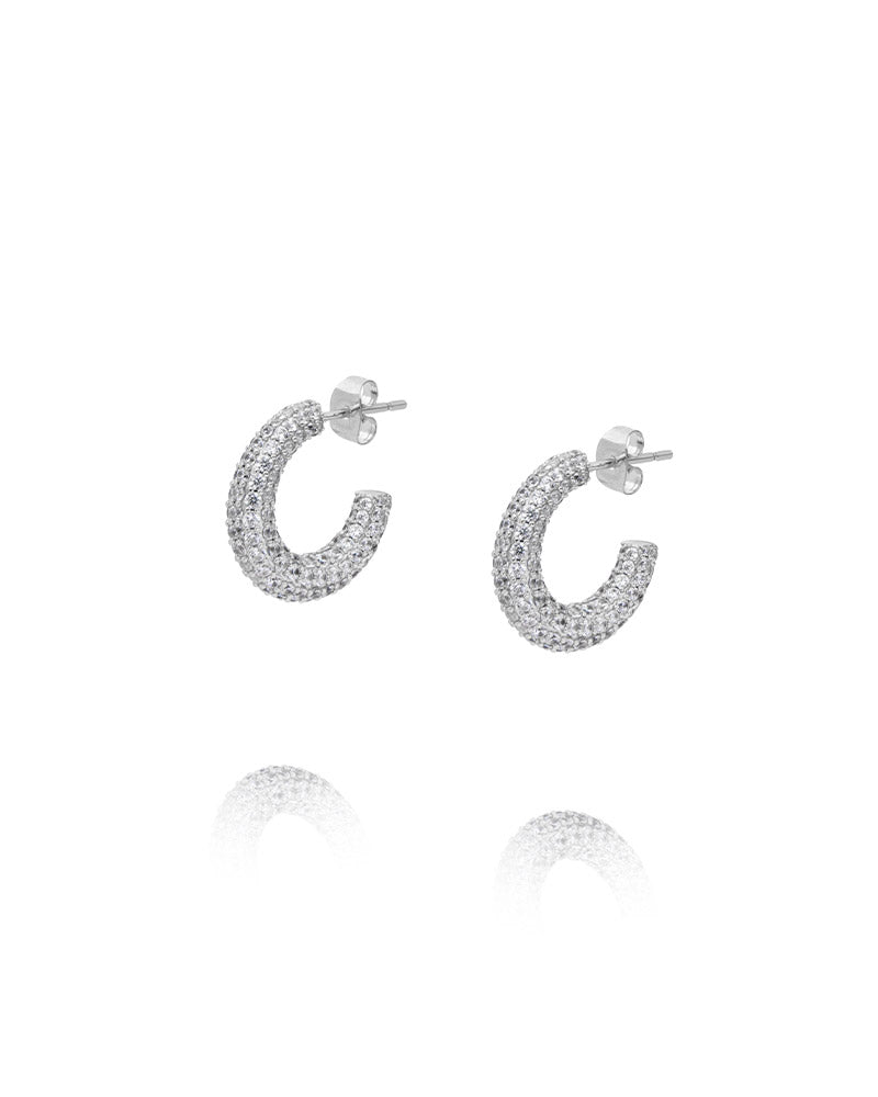Glasier Earrings Silver / White Large