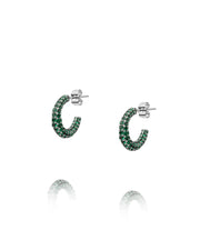 Glasier Earrings Silver / Green Small