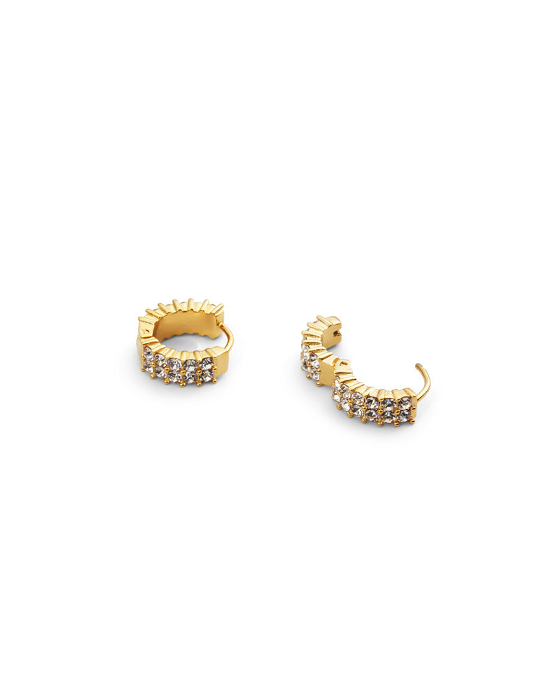 Midnight Gold Hoops Small