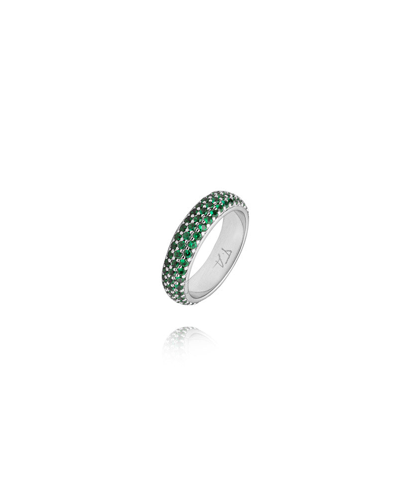 Solar Ring Silver / Green - 52